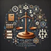 DALL·E 2024-10-21 14.29.05 - A conceptual image representing legal updates in collective insurance. The image features elements like a legal scale, law books, and a gavel combined